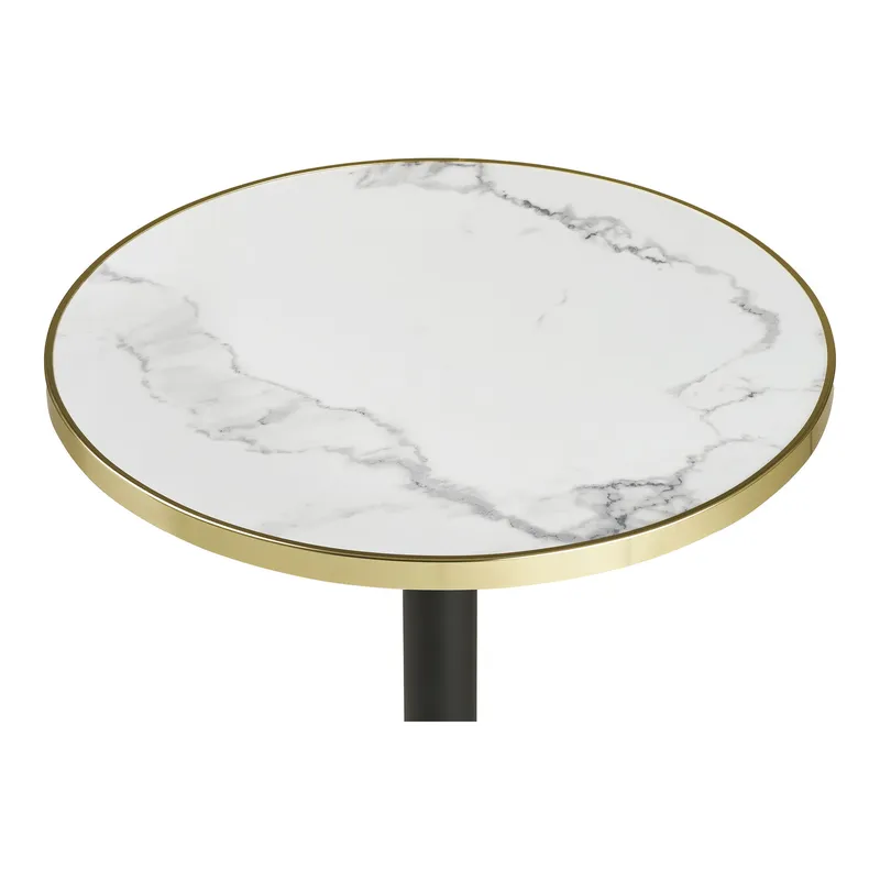 Stół Bistro MEBLIVA Okrągły 60 cm Glamour - Biały Marmur