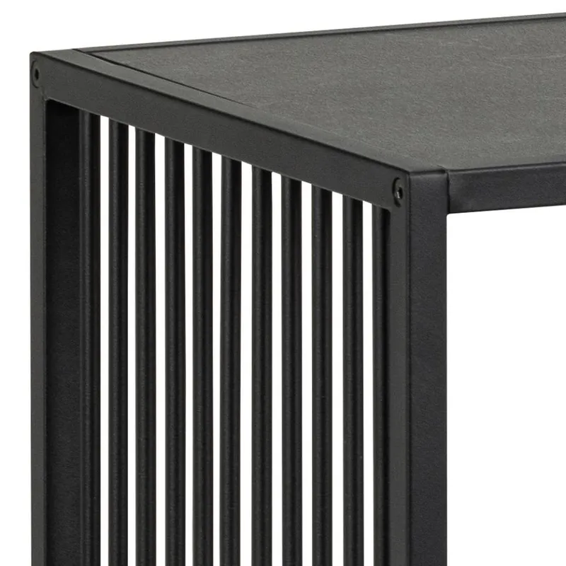 Regał MEBLIVA Strington Niski Metalowy 120 cm - Czarny
