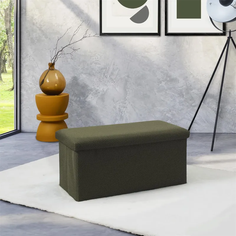 Pufa MEBLIVA Velse Atom Tkanina 76x38 cm - Khaki