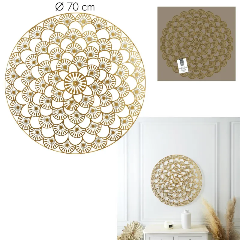 Dekoracja Ścienna MEBLIVA Mandala Metal Glamour - Złota