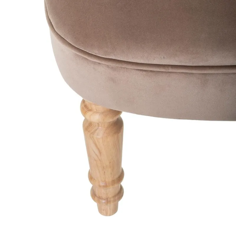 Fotel MEBLIVA Sixtine Velvet Pikowany Glamour - Beżowy Ciemny
