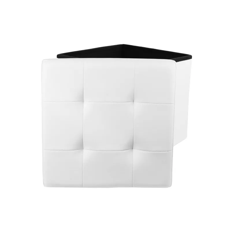 Pufa MEBLIVA Vels Skóra Ekologiczna 38x38 cm - Biała