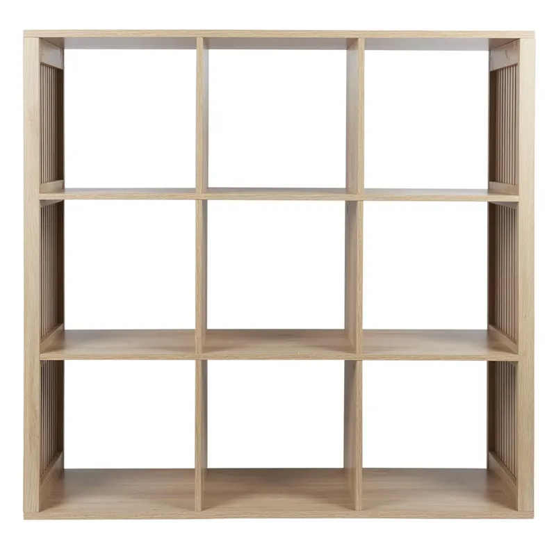 Regał MEBLIVA Klaus 9 Półek MDF Naturalny Boho - Naturalny