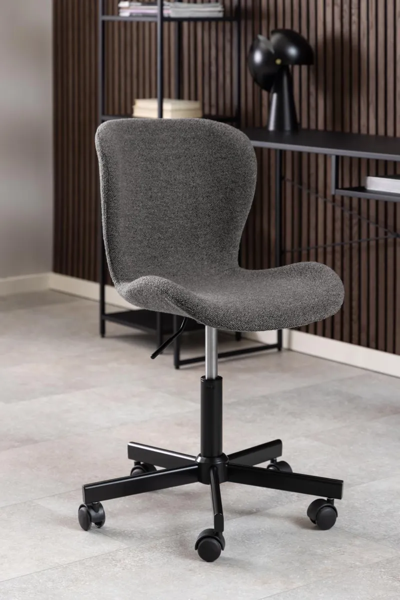Fotel Biurowy MEBLIVA BATILDA-A1, Bouclé, Ergonomiczny - Antracytowy
