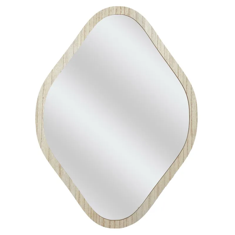 Lustro Diamond MEBLIVA Drewniana Rama Boho - Lustrzany