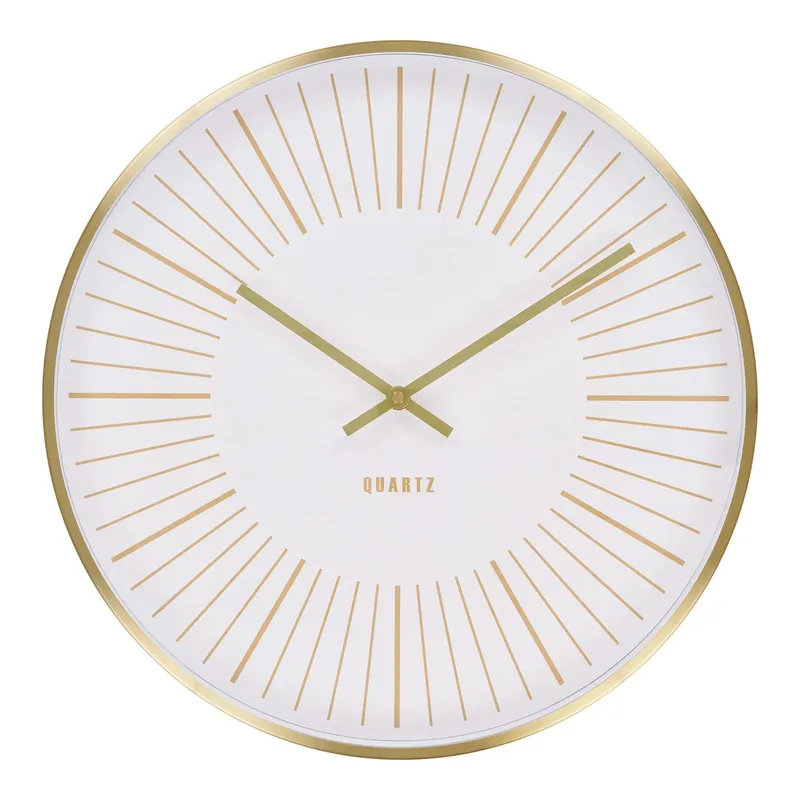 Zegar Ścienny MEBLIVA Takamaka 40cm, Metal Glamour - Złoty