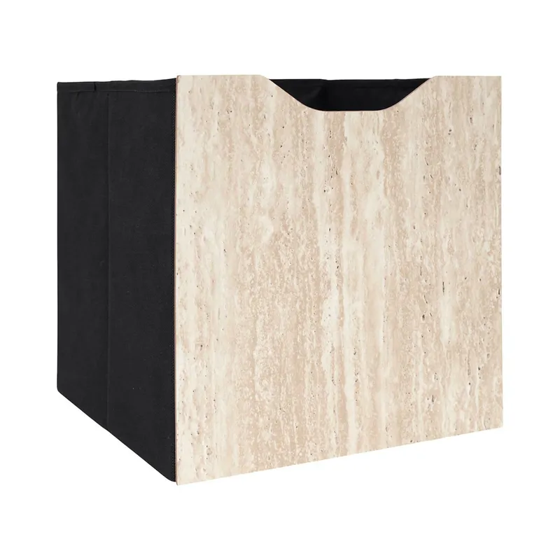 Pudełko Do Regału MEBLIVA Stone 30x30 cm, Składane - Trawertyn