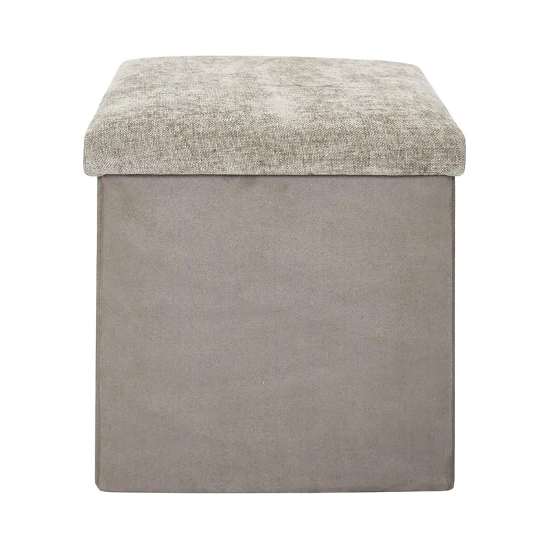 Pufa MEBLIVA Vels Taupe Schowek 38x38 cm - Szary