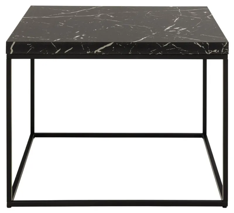 Stolik Kawowy MEBLIVA Barossa 60x60cm, Czarny Marmur - Nowoczesny