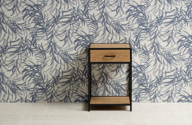 Szafka Nocna MEBLIVA Seaford MDF Metal Z Blatem - Czarny