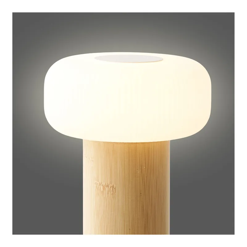 Lampa Stołowa MEBLIVA Stafford Akumulatorowa, Bambus - Naturalny/Biały