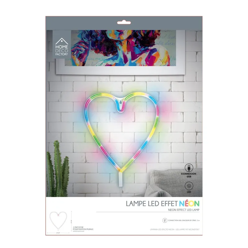Lampka LED Neon Serce MEBLIVA - Nowoczesna Dekoracja Ścienna - Biały