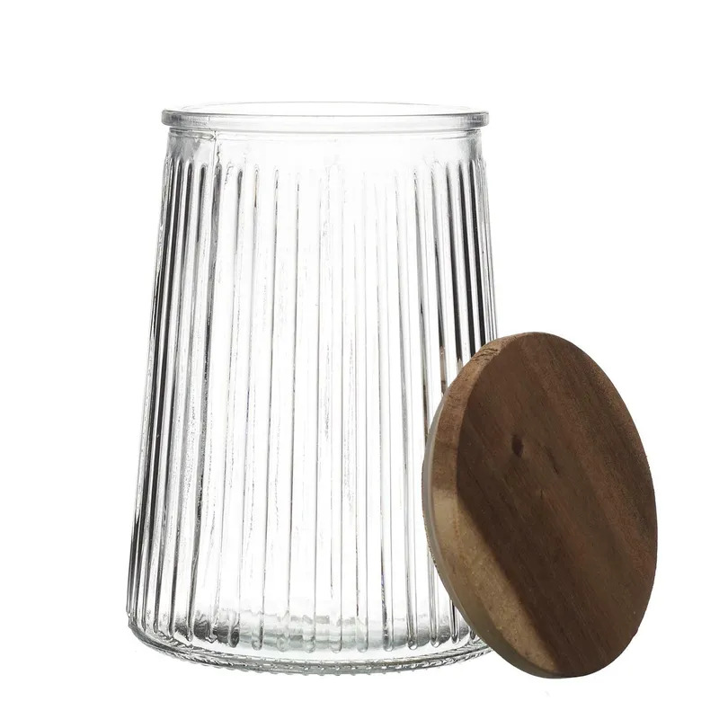 Słoik Do Przechowywania MEBLIVA Acacia 950 ml - Transparentny