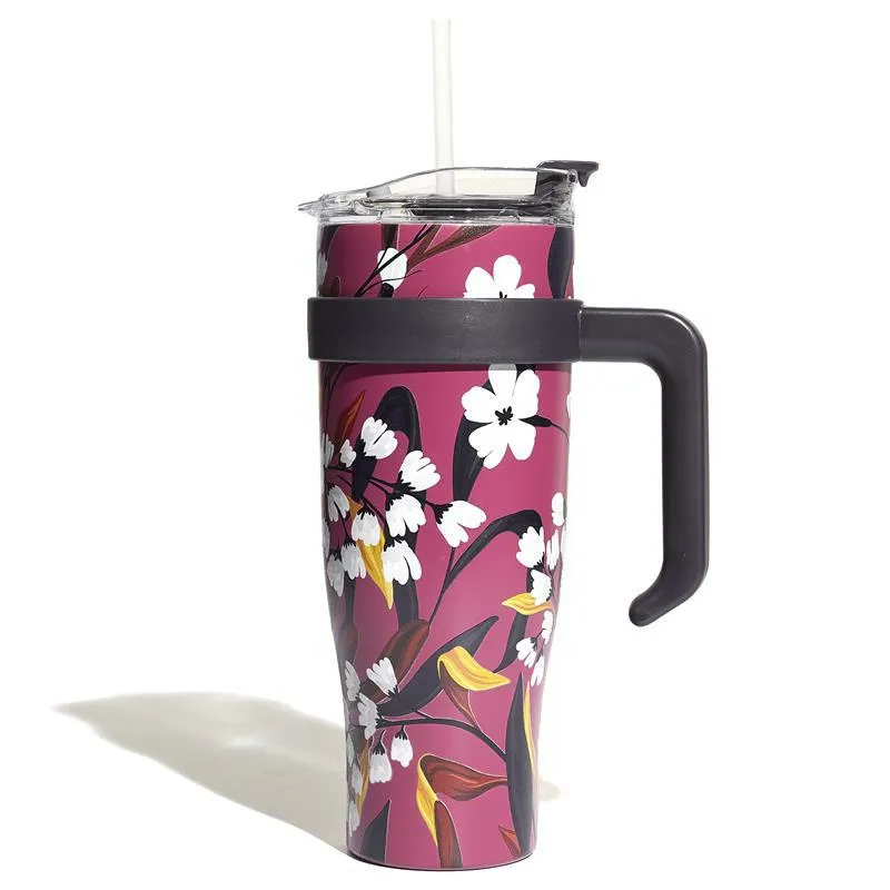 Kubek Termiczny MEBLIVA Fleur, Stal Nierdzewna 1,2 l - Różowy