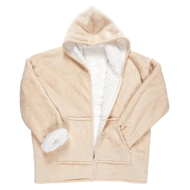 Bluza Ocieplana Rozpinana MEBLIVA Snuddie, Poliester 385g/m² - Beżowa