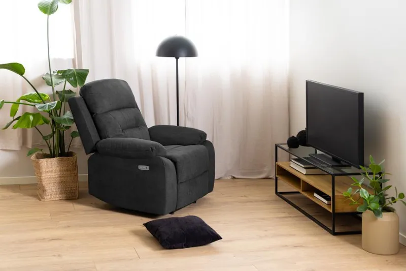 Szafka RTV MEBLIVA Randolf Szkło/Dąb, 120 cm - Czarny