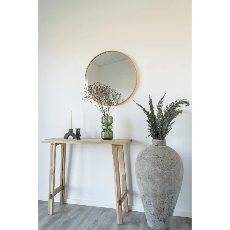 Lustro MEBLIVA Madrid Okrągłe 60cm, Aluminiowa Rama - Złote