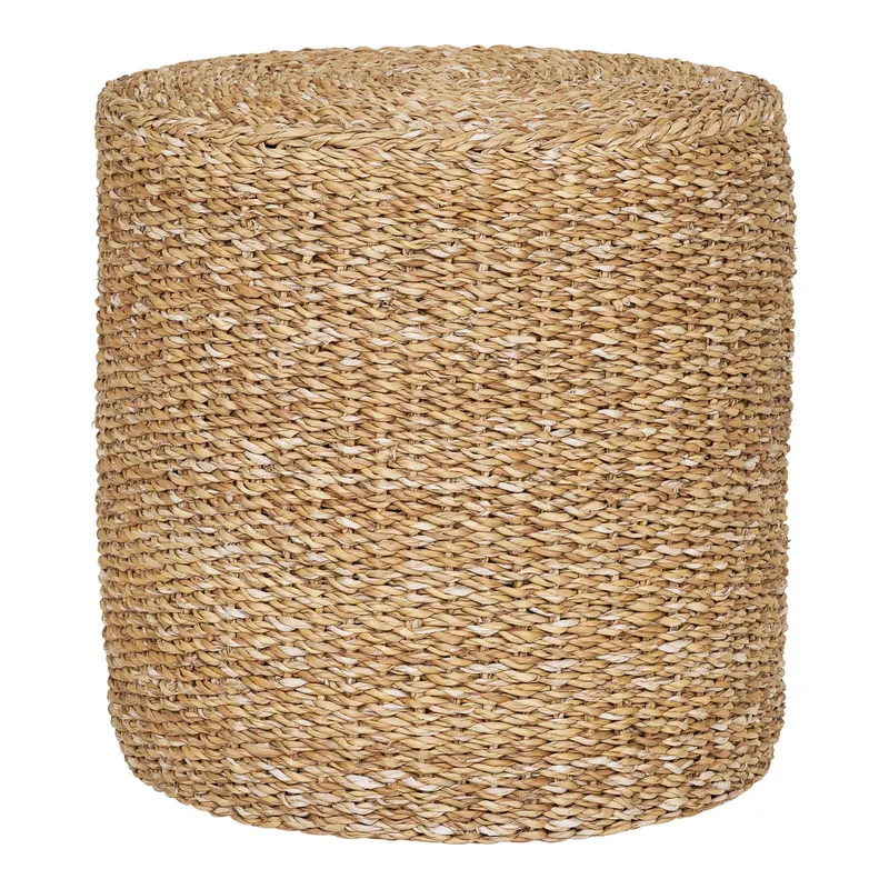 Puf MEBLIVA Rivera Okrągły Z Trawy Morskiej, Boho - Naturalny