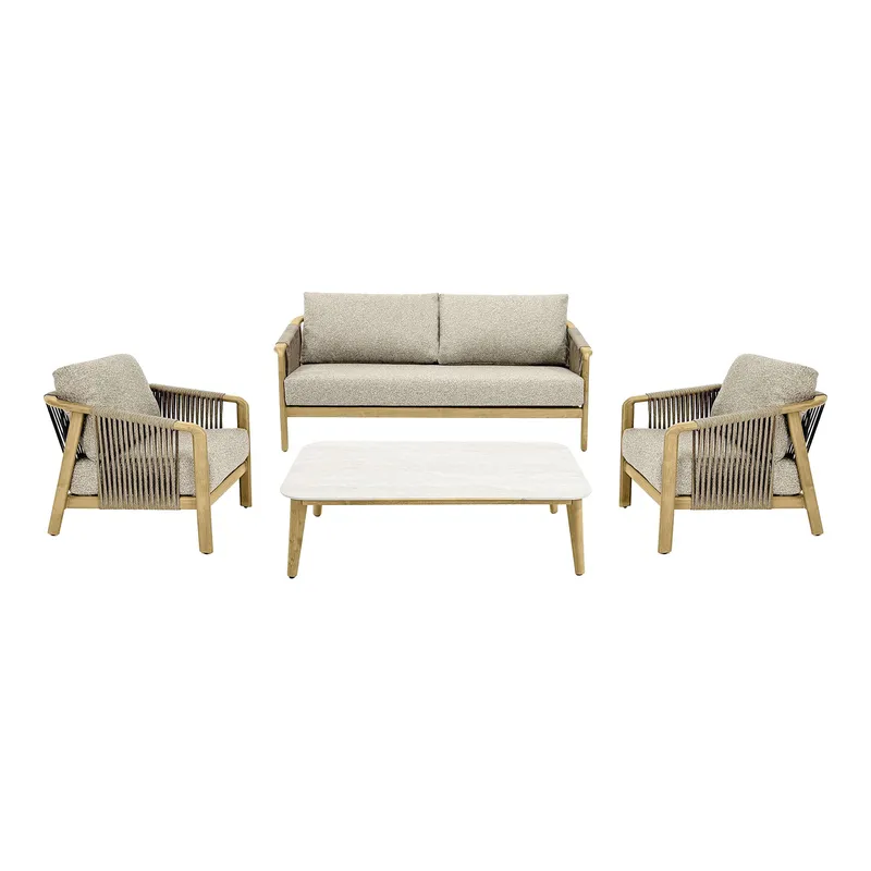 Zestaw Mebli Ogrodowych GARDIVA Fargo, Aluminium, Rustykalny - Taupe