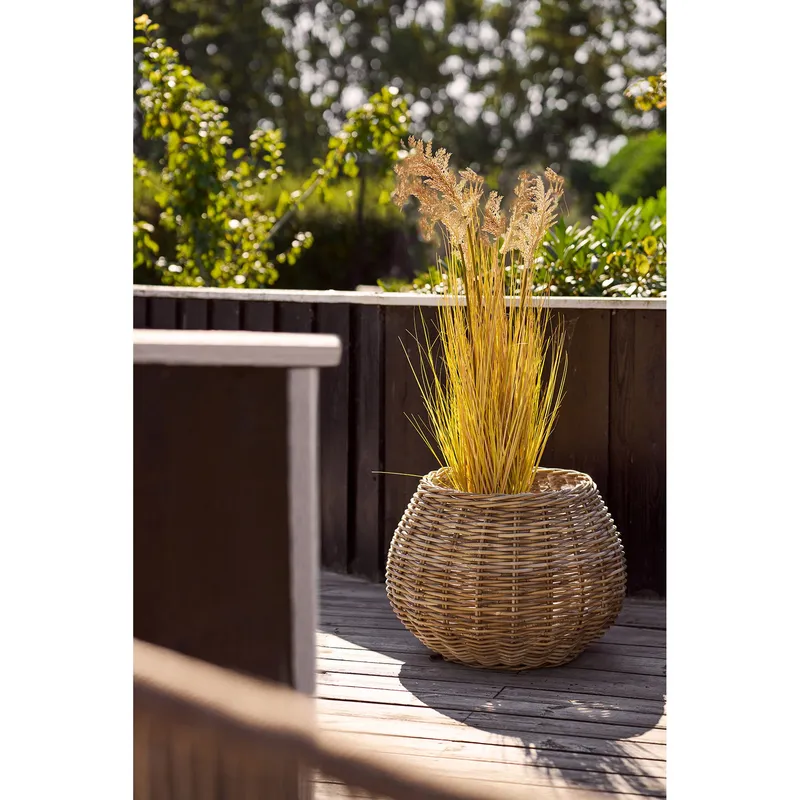 Zestaw 2 Koszy Dekoracyjnych MEBLIVA Melaka Rattan Boho - Naturalny