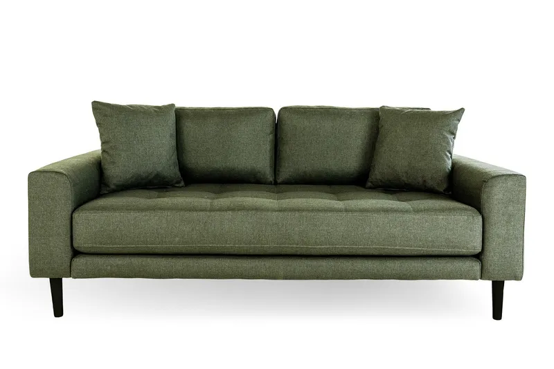 Sofa MEBLIVA Lido 180 cm, Drewno, Pianka Tapicerska - Zielona