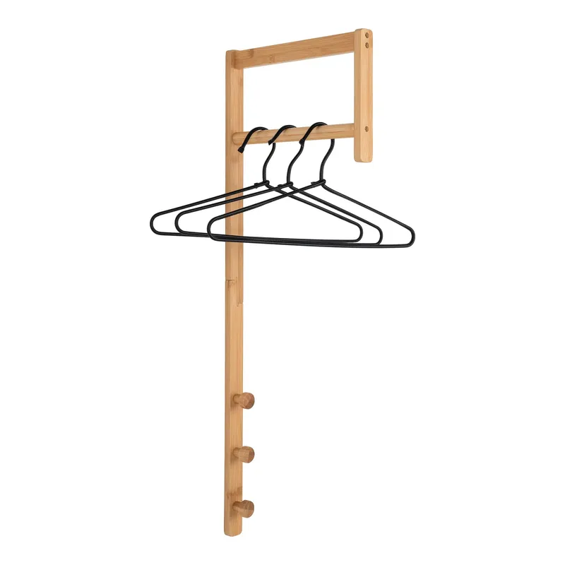 Wieszak Ścienny MEBLIVA Trento Bambusowy 82 cm - Naturalny