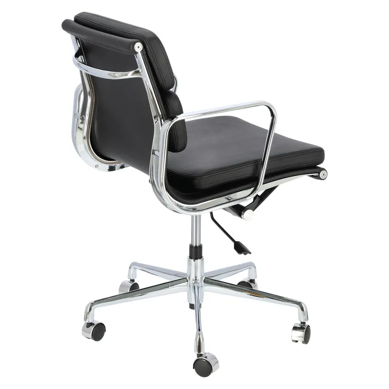 Fotel Biurowy MEBLIVA CH2171T Skóra Ergonomiczny - Czarny