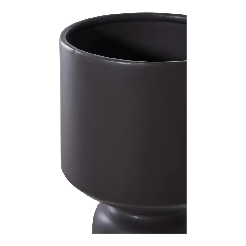 Doniczka Ceramiczna MEBLIVA Kielich, Nowoczesna, Okrągła - Czarna