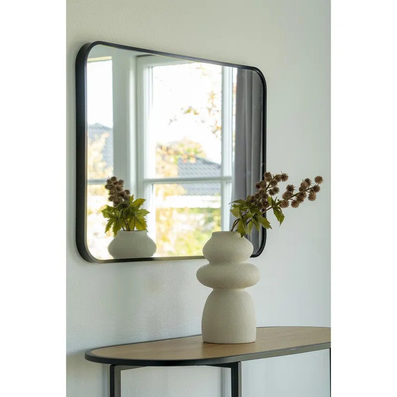 Wazon Ceramiczny MEBLIVA Z Kamiennymi Akcentami, Gres, Boho - Beżowy