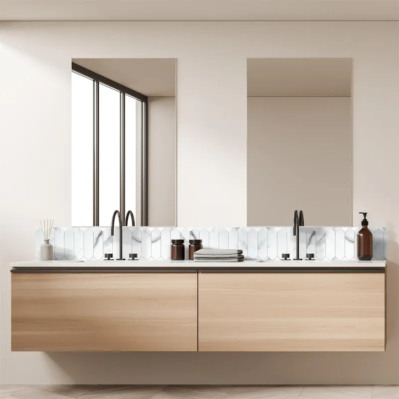 Panel Winylowy Samoprzylepny Easy Stick MEBLIVA Marmurowy Heksagon - Biały