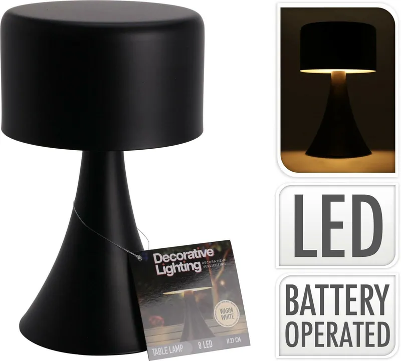 Lampa Stołowa MEBLIVA Tirset LED, Metal, Klasyczna - Czarna