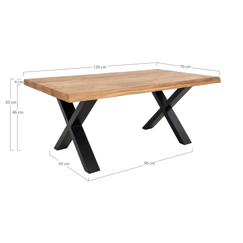 Stolik Kawowy MEBLIVA Toulon 70x120 cm Drewno Dębowe - Naturalny