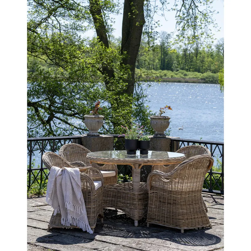 Krzesło Larisa MEBLIVA Rattan Boho - Szare