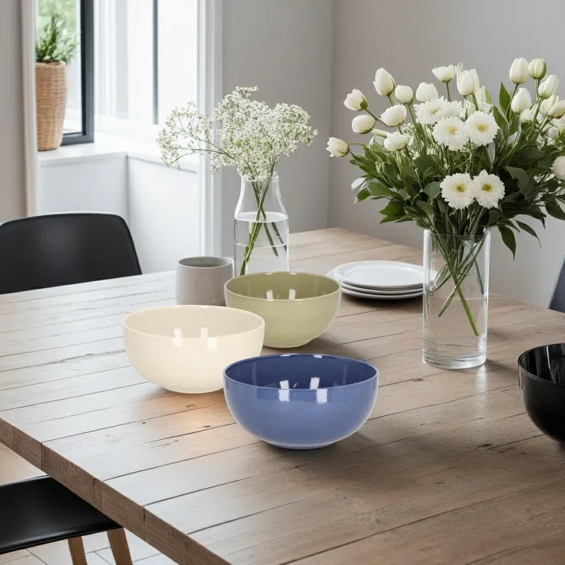 Miska Do Sałatek MEBLIVA Gomera Ceramiczna 25 cm - Beżowa