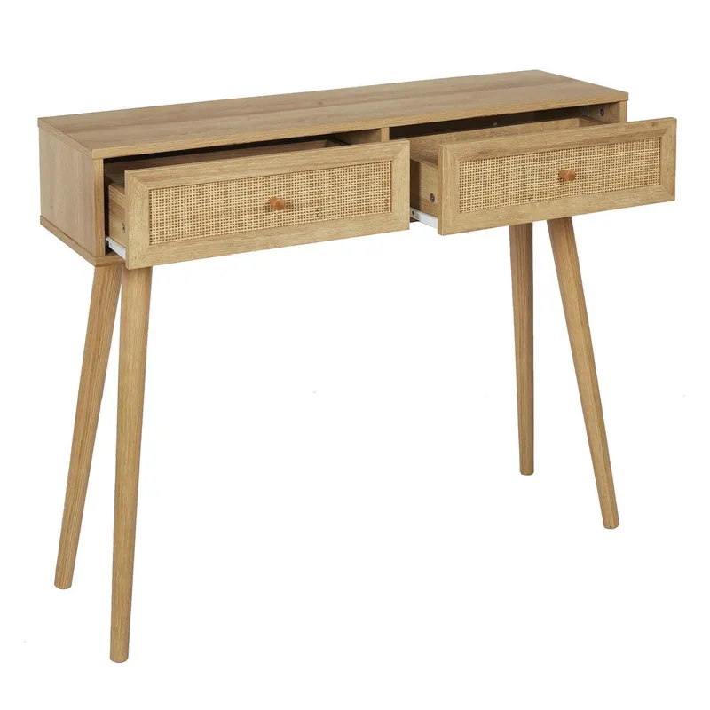 Konsola MEBLIVA Bali Rattanowa 100x81 cm - Naturalna