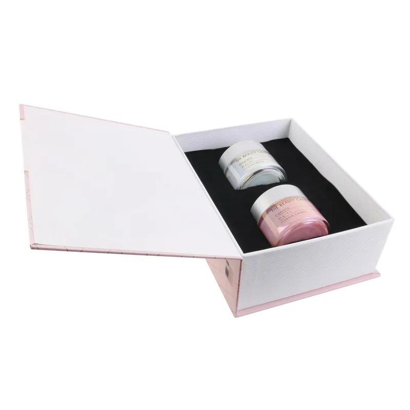 Zestaw 2 Świeczek MEBLIVA Creampot W Szkle, Zapach Magnolii - Różowy