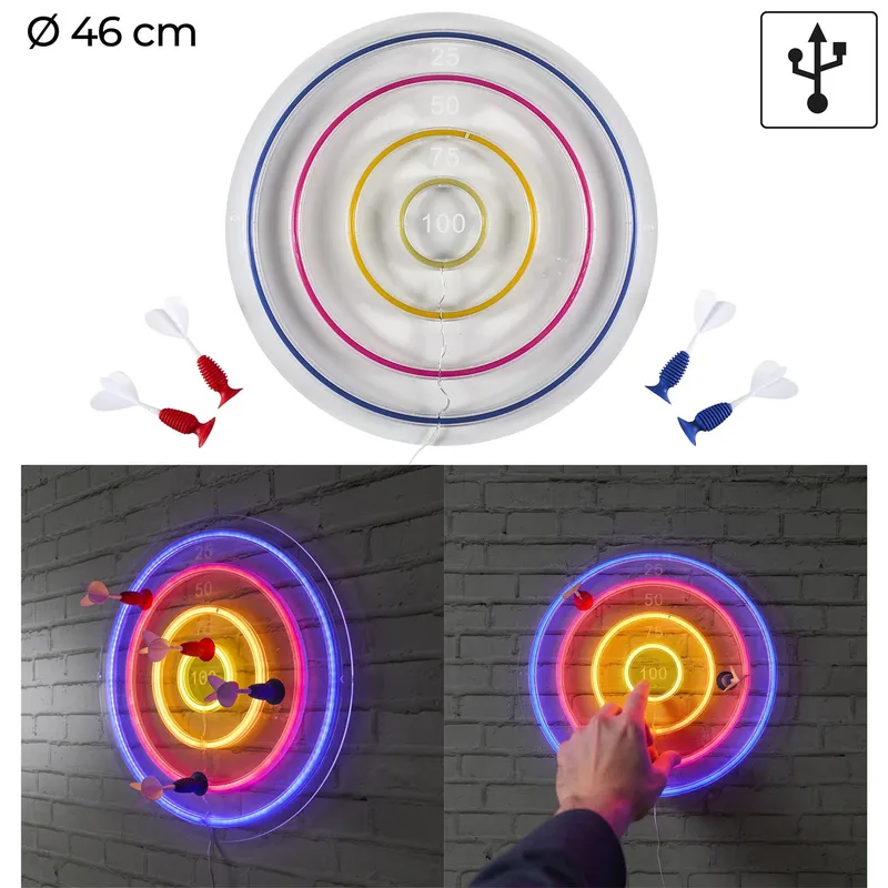 Lampa Ścienna MEBLIVA Tarcza LED 46x46 cm, Tworzywo Sztuczne - Kolorowa