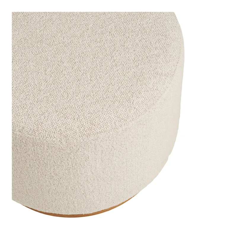 Pufa MEBLIVA Daisy Bouclé Okrągła 50 cm - Piaskowa