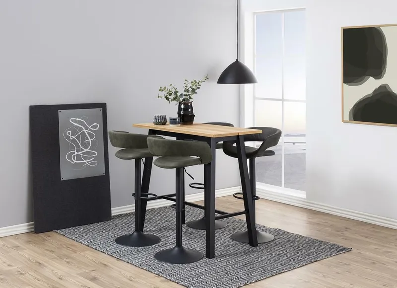 Hoker Grace MEBLIVA Z Oparciem, Regulacja Wysokości 59–80 cm - Antracytowy