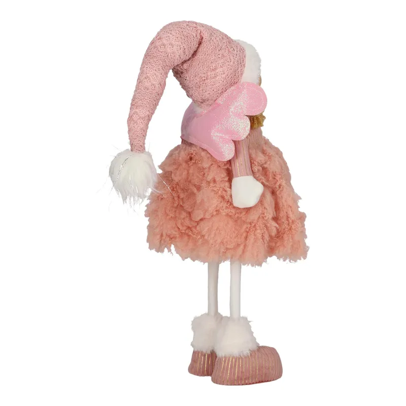 Figurka Dekoracyjna MEBLIVA Aniołek LED, Nowoczesny Styl, 69 cm - Różowy