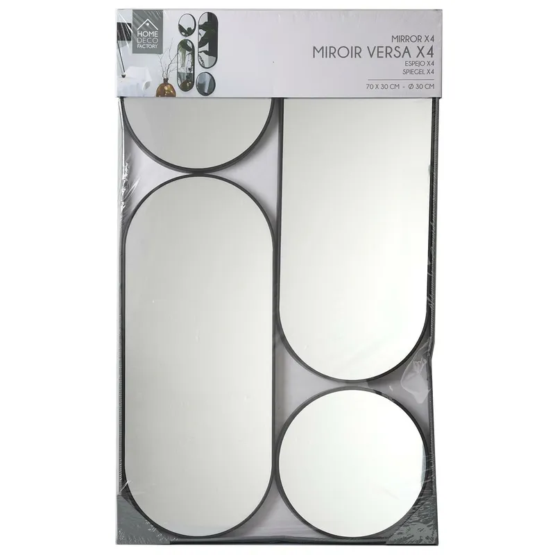 Zestaw 4 Luster MEBLIVA Deco Round Owalny Nowoczesny - Czarny