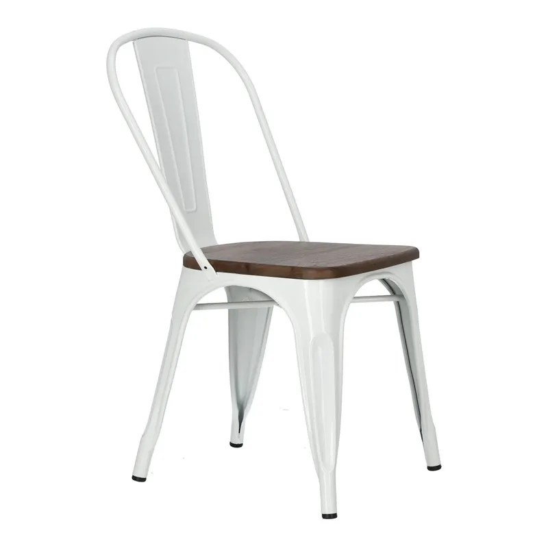 Krzesło MEBLIVA Paris Wood Drewno Sosnowe Metal - Biały