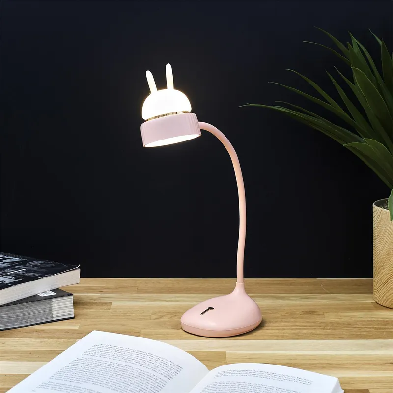 Lampka Na Biurko MEBLIVA Cat LED Tworzywo Sztuczne - Różowy