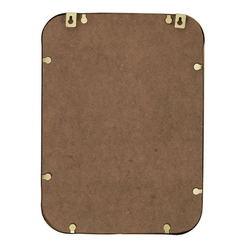 Lustro MEBLIVA Arcilla Prostokąt 34×25 cm, Metal - Złoty