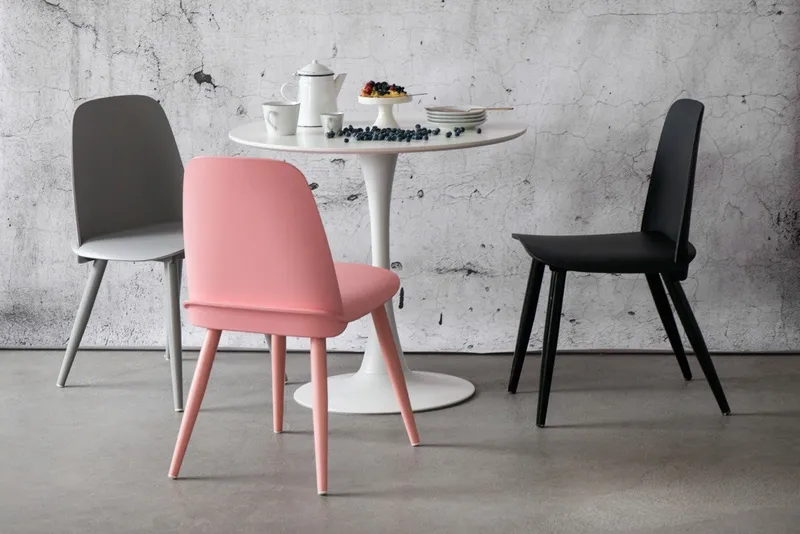 Stół Okrągły MEBLIVA Skinny White MDF Metal 90 cm - Biały