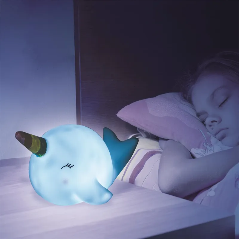 Lampka Nocna MEBLIVA Wieloryb, Tworzywo, Nowoczesna - Niebieska