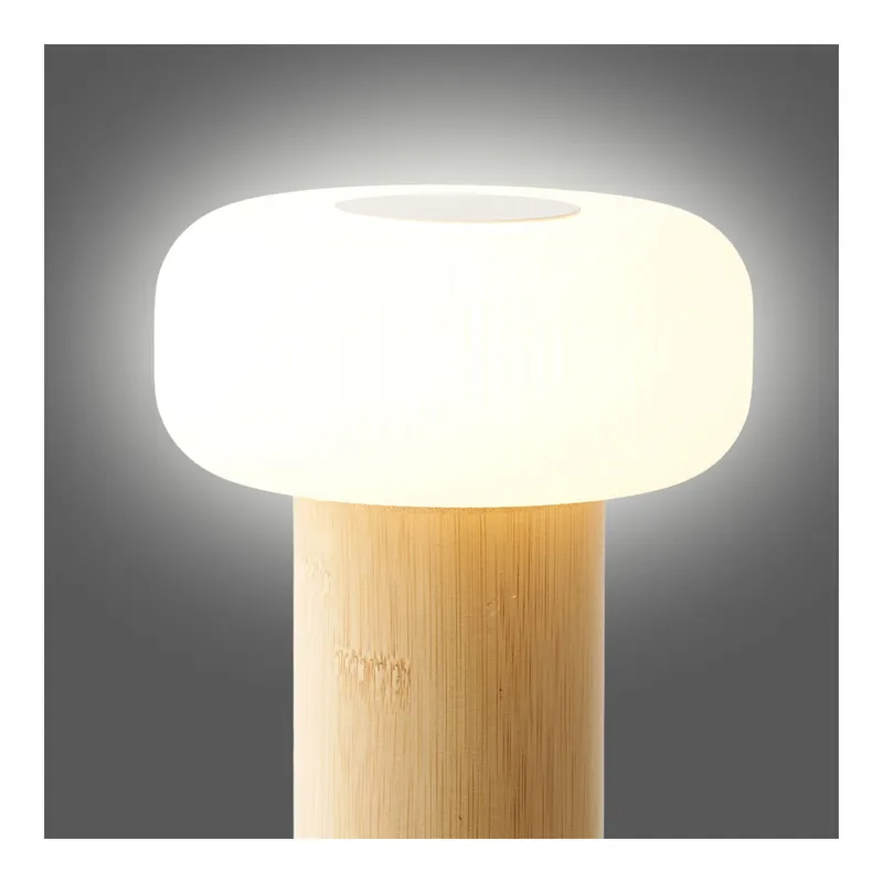 Lampa Stołowa MEBLIVA Stafford Akumulatorowa, Bambus - Naturalny/Biały