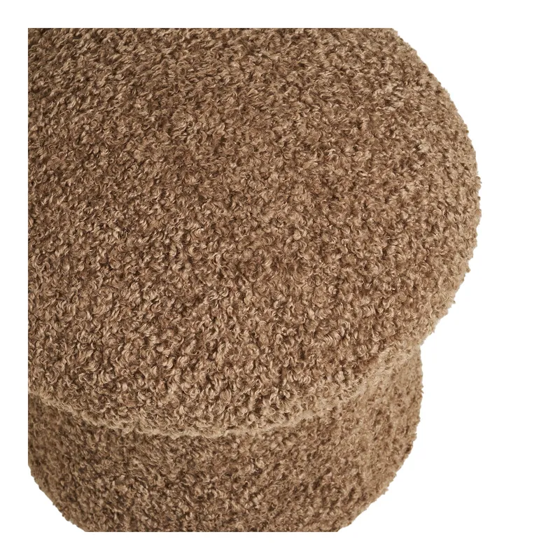 Pufa MEBLIVA Enna Teddy Futrzana 45x45 cm - Brązowa