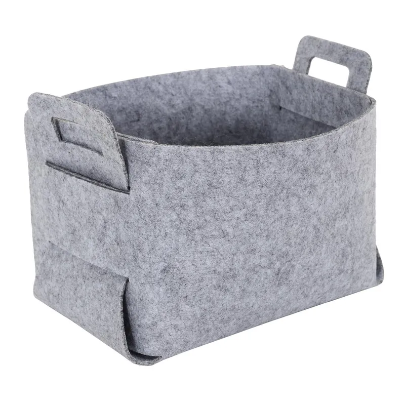 Kosz MEBLIVA Z Filcu Składany M 25x17x16 cm - Szary