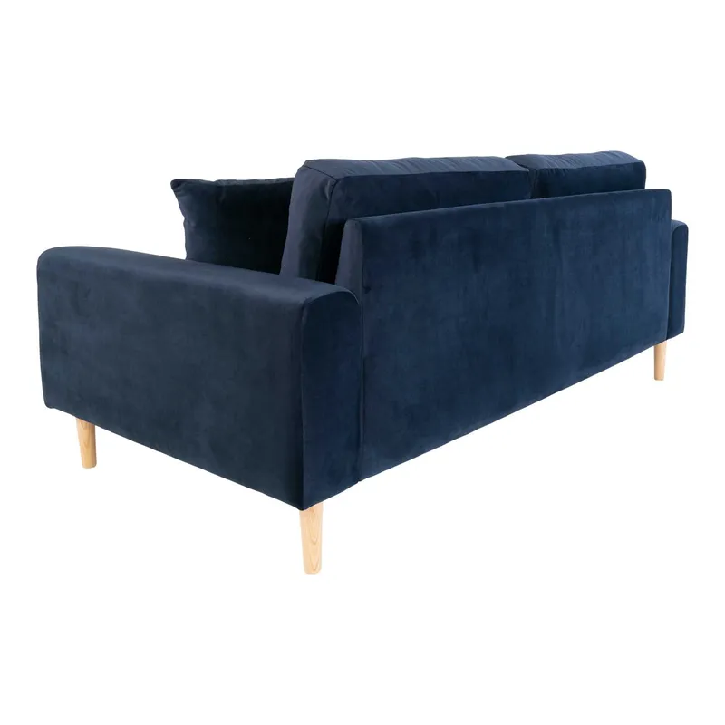 Sofa MEBLIVA Lido 180 cm Aksamit Skandynawska - Granatowa